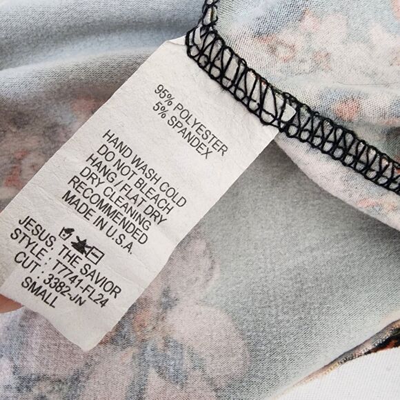 Reborn J Women Maxi Dress Size Small Green Floral Long Sleeve Stretch Shift Long - Picture 7 of 7